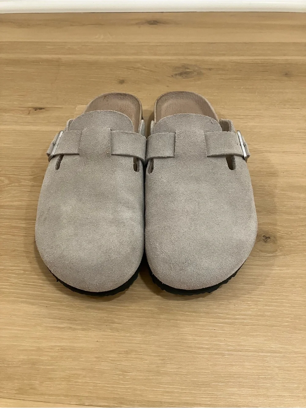 Serra Taupe Suede Slip-On Clogs